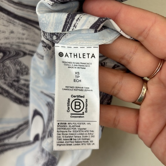 Athleta Refined Zephyr Tank Top Stretch White Grey Women XS - Picture 7 of 11